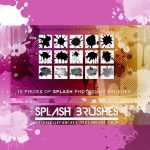 Free 15 Splash Brushes ABR file - Free Photoshop Files