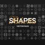 Free 160 Shapes Vector Pack – Photoshop Custom Shapes PSD, AI & EPS Files