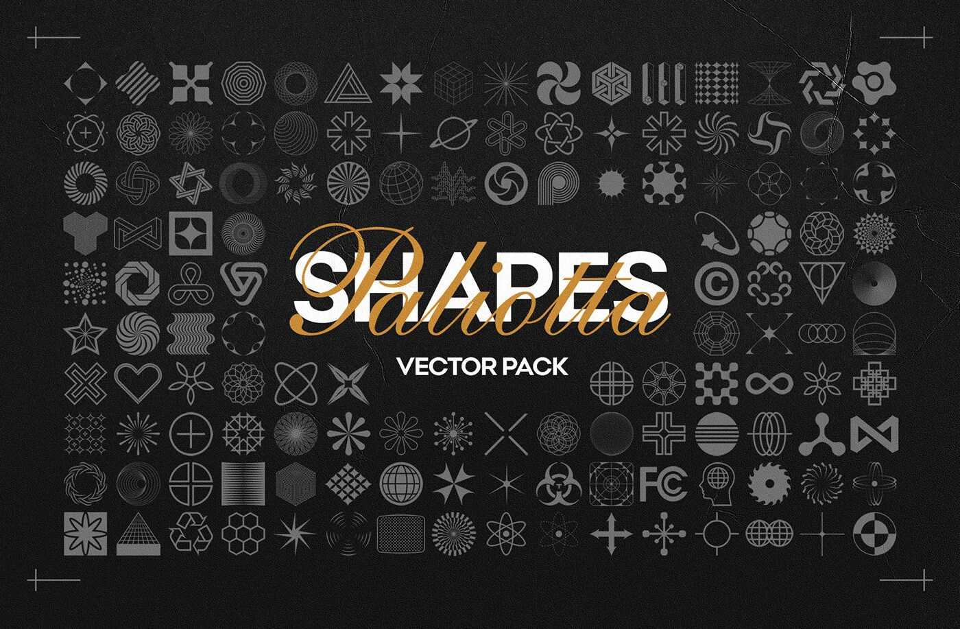 Free 160 Shapes Vector Pack – Photoshop Custom Shapes PSD, AI & EPS Files