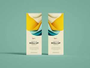 Free 185cm x 70cm Roll Up Standee Banner Mockup PSD