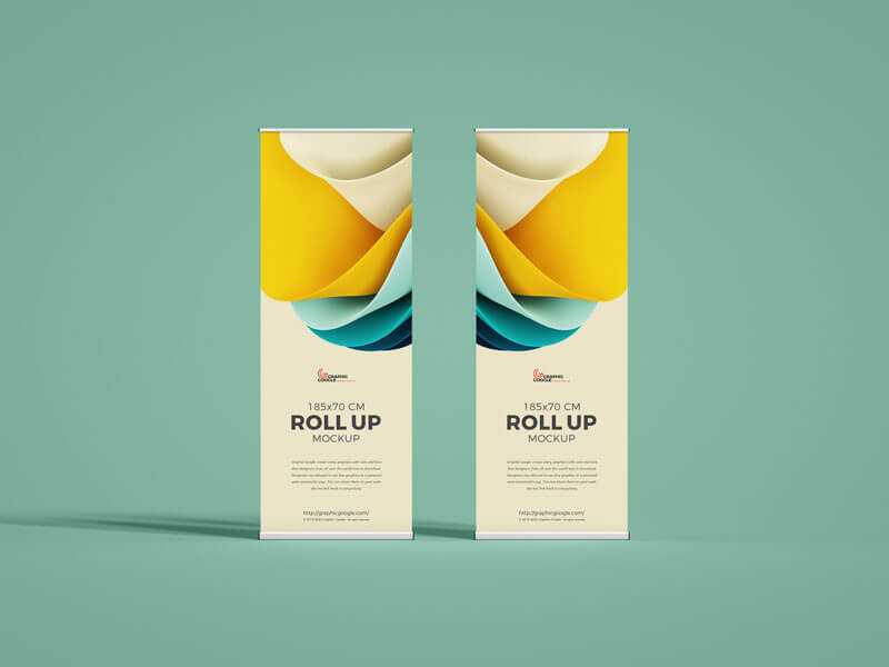 Free 185cm x 70cm Roll Up Standee Banner Mockup PSD