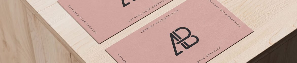 Free 2 Business Cards Mockup PSD on Wooden Box