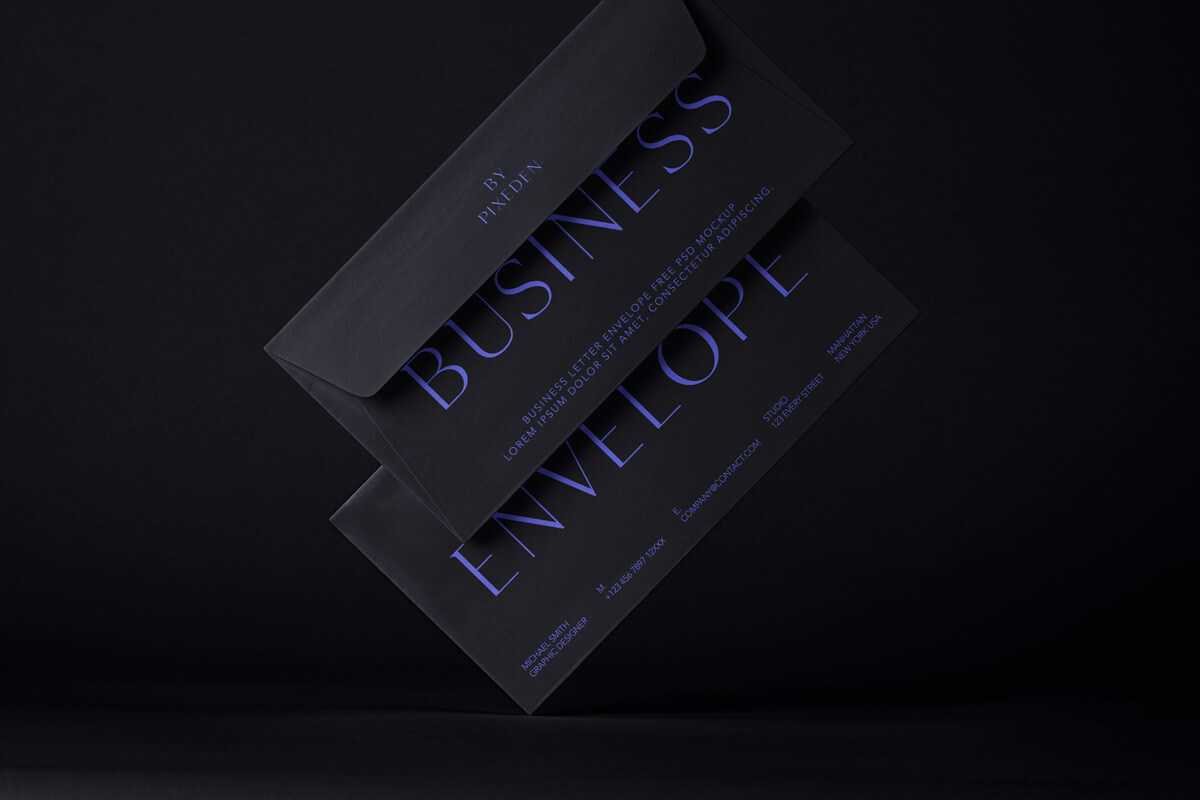 Free 2 Business Letter Envelope Mockup PSD