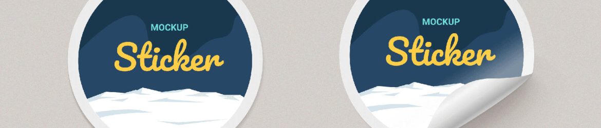 Free 2 Round Paper Stickers Mockup PSD