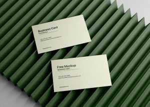 Free 2 Textured Paper Business Cards Mockup PSD