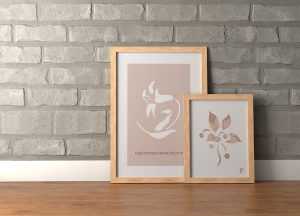 Free 2 Wooden Frames Mockup on Floor PSD