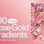 Free 200 Shiny Rose Gold Photoshop Gradients for Free
