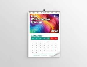 Free 2023 Wall Calendar Mockup PSD Free
