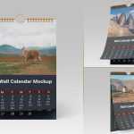 Free 2024 Wall Calendar Mockup PSD set