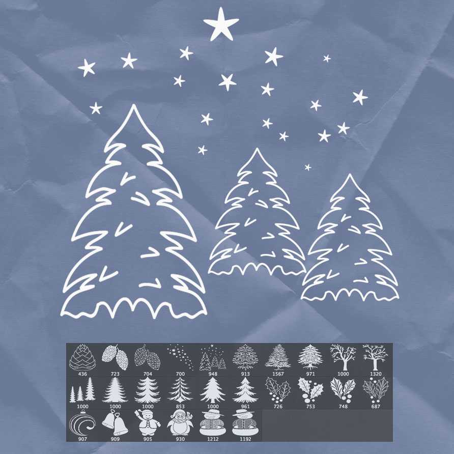 Free 26 Christmas Brushes Photoshop