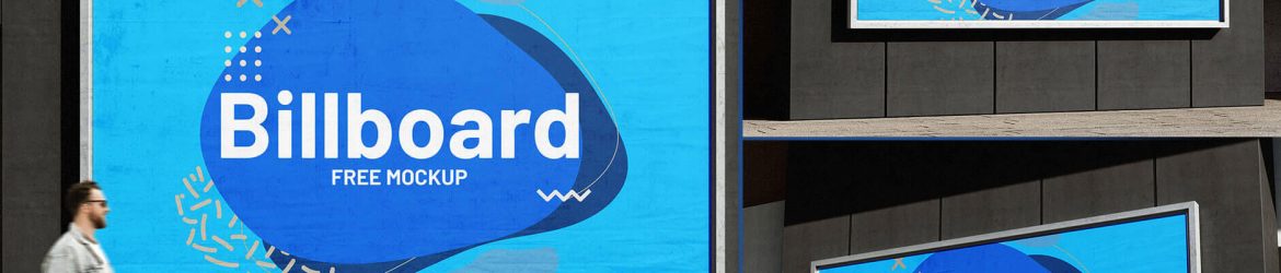 Free 3 Billboard Mockup In The Street Environment