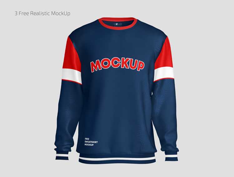 Free 3 Free Realistic Sweatshirt Mockups PSD set