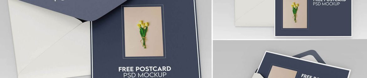Free 3 Letter Postcard Mockup PSD