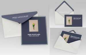 Free 3 Letter Postcard Mockup PSD