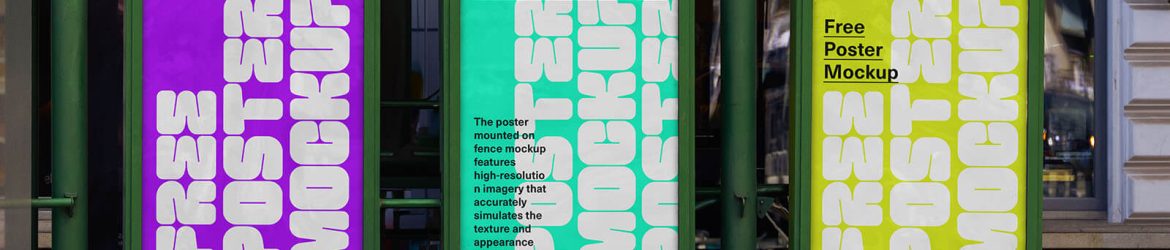 Free 3 Posters Mockup Placed in Metal Frames