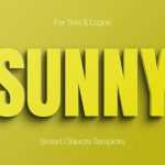 Free 3D Embossed Yellow Text Effect PSD Template