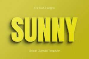 Free 3D Embossed Yellow Text Effect PSD Template