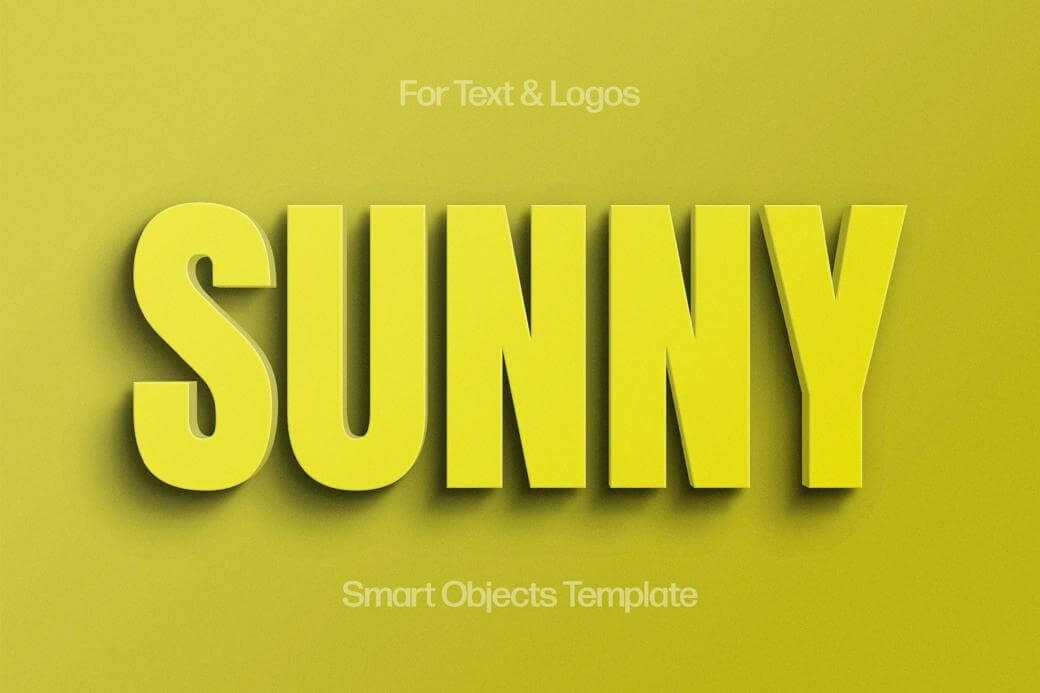 Free 3D Embossed Yellow Text Effect PSD Template