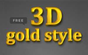 Free 3D Gold Text Effect PSD