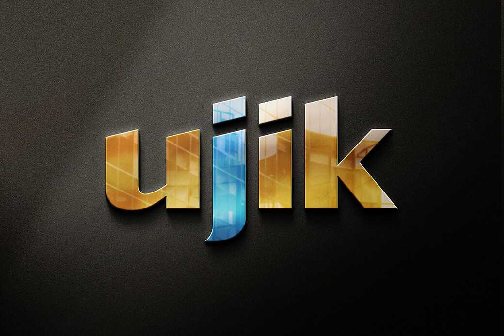 Free 3D Golden Glass Text and Logo Mockup PSD