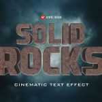 Free 3D Solid Rock Cinematic TEXT EFFECT PSD