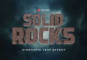 Free 3D Solid Rock Cinematic TEXT EFFECT PSD