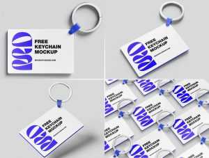 Free 4 Free Versatile Rectangle Keychain Mockup PSD PSD