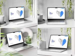 Free 4 MacBook Mockups On Dresser
