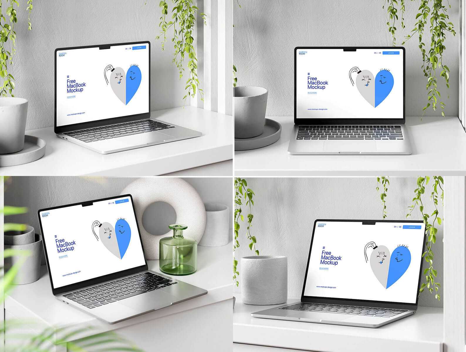 Free 4 MacBook Mockups On Dresser
