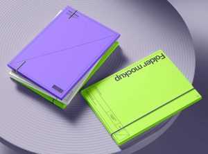 Free 4 Photorealistic Folders Mockup PSD