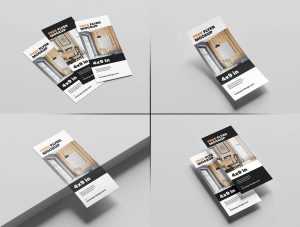Free 4 x 9 inch DL PSD Flyer Mockup set