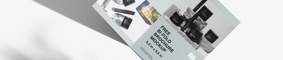 Free 5.5×8.5 Inches Folded Flyer Mockups PSD set