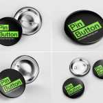 Free 5 Free Pin-Back Button Badge Mockup PSD Files PSD