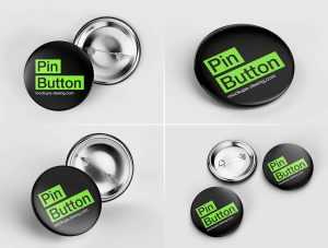 Free 5 Free Pin-Back Button Badge Mockup PSD Files PSD