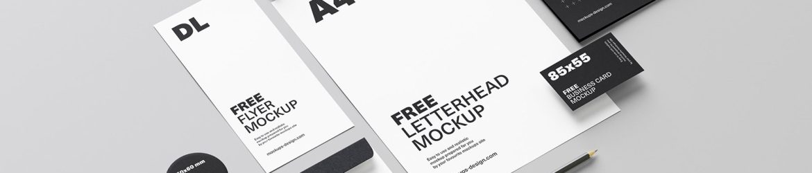 Free 5 Free White Stationery Mockup PSD Files PSD