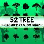 Free 52 New Tree Photoshop Custom Shapes Files - Silhouettes