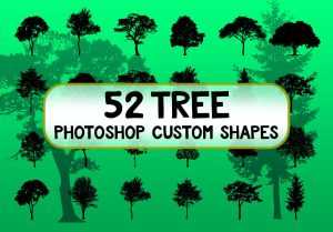 Free 52 New Tree Photoshop Custom Shapes Files - Silhouettes