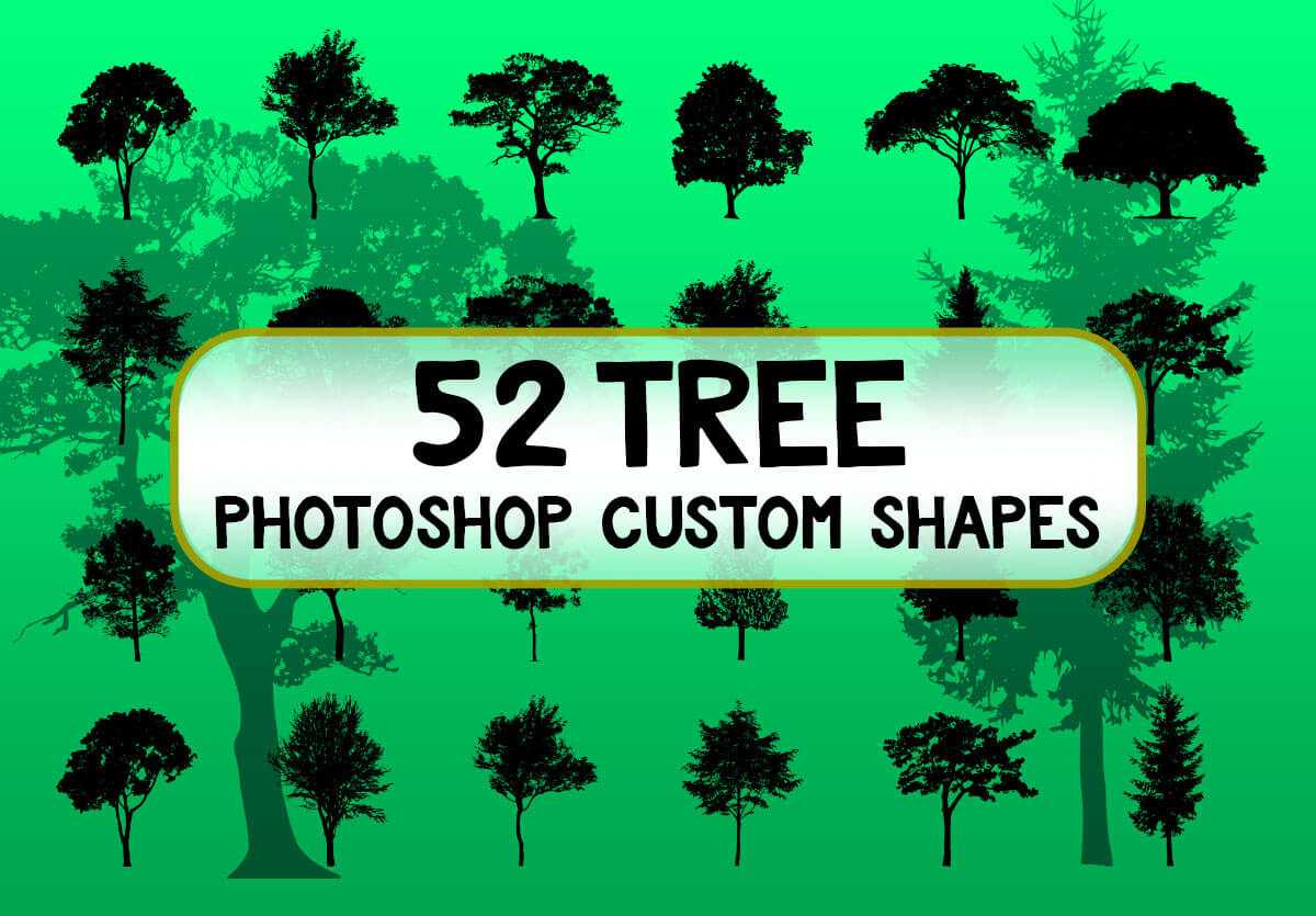 Free 52 New Tree Photoshop Custom Shapes Files - Silhouettes