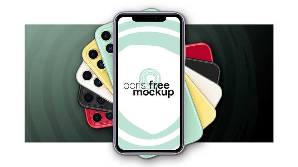 Free 6 Colors iPhone 11 Mockup PSD