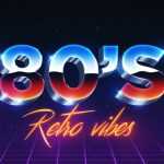 Free 80s Retro Vibes Chrome Text Effect PSD