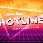 Free 80s Retrowave Text Effect PSD Mockup