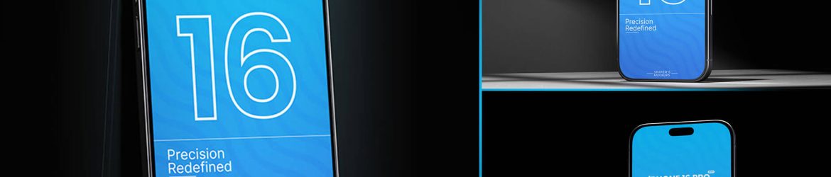 Free 8K iPhone 16 Pro Max Mockup PSD Set