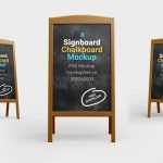 Free A-Stand Chalkboard Mockups PSD Set