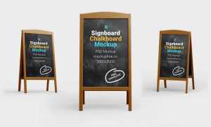 Free A-Stand Chalkboard Mockups PSD Set