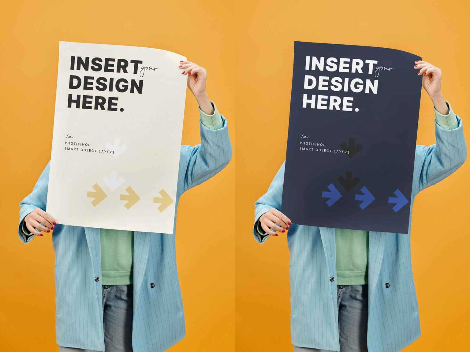 Free A1 Portrait Poster Mockup PSD