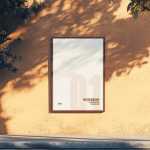Free A2 Outdoor Poster Mockup On Yellow Background Wall