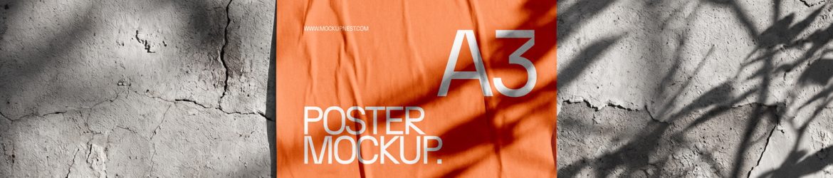Free A3 Wall Poster Mockup