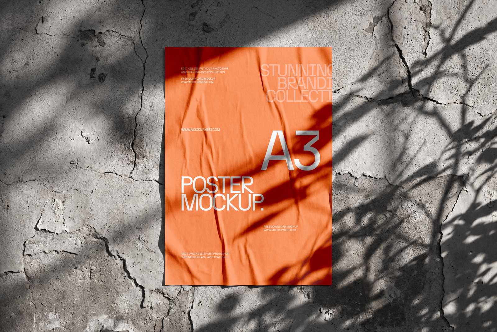 Free A3 Wall Poster Mockup