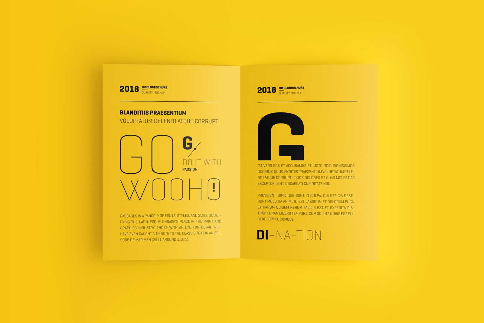Free A4 Bifold Brochure Mockup