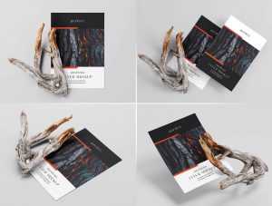 Free A4 Flyer Mockup PSD With Dry Branch